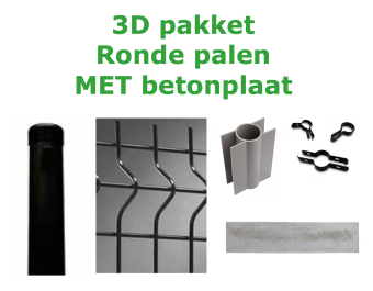 3D panelen pakket - ronde paal - met betonplaat