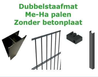 Dubbelstaafmat 8/6/8 pakket - Me-Ha paal - zonder betonplaat