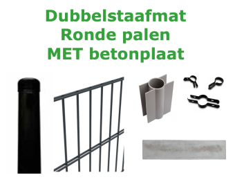 Dubbelstaafmat 8/6/8 pakket - ronde paal - met betonplaat